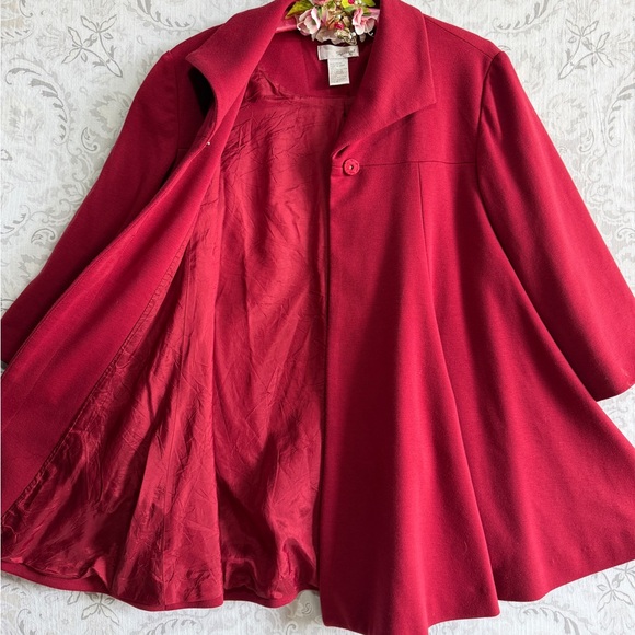 Spiegel Raspberry Red Notched Collar Coat - Picture 10 of 13